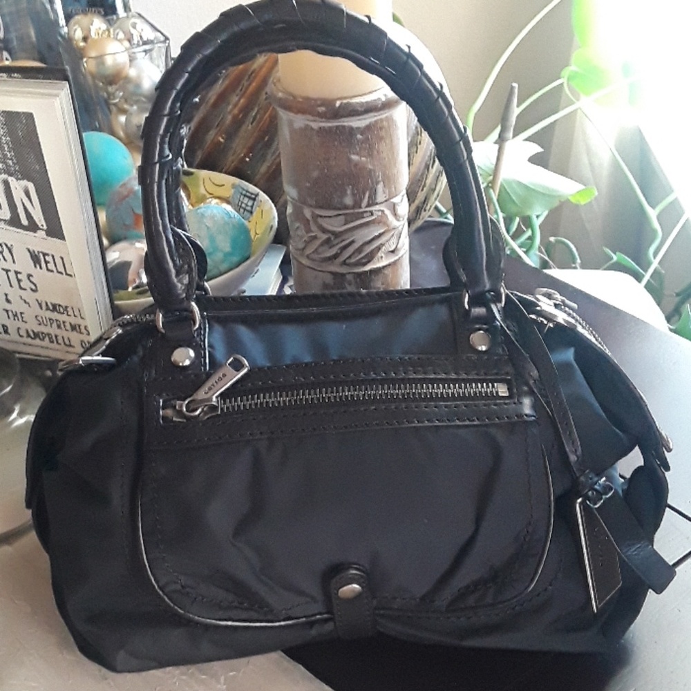 Gryson Skye Black Leather Trim Nylon Crossbody